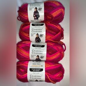 New Charisma Carisme bundle of four skeins yarn color bright Pop lot 6162